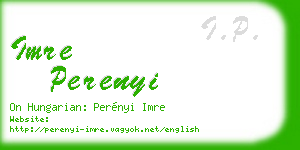 imre perenyi business card